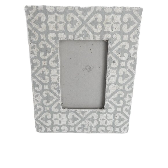 Cement Boho Picture Frame by Creative Coop 4"X6" - Picture 1 of 3